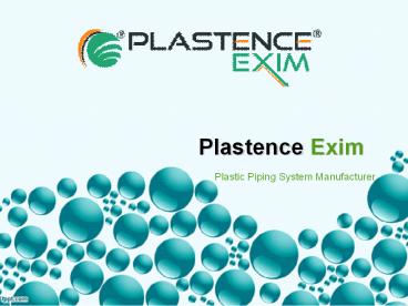 Plastic Pipe Fittings Manufacturer in India