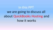 Quickbooks Hosting Services