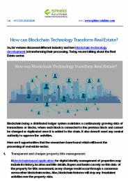 How can Blockchain Technology Transform Real Estate