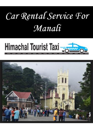 Car Rental Service For Manali