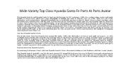 Top Class Hyundai Santa Fe Parts At Parts Avatar