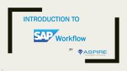 Introduction to SAP Workflow - Learning, Career & Jobs