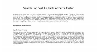 Search For Best A7 Parts At Parts Avatar
