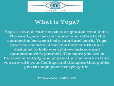 Costa Rica Yoga and meditation Coach - Isabel Life