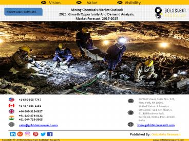 Mining Chemicals Market Outlook  2025: Growth Opportunity And Demand Analysis,  Market Forecast, 2017-2025