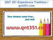 QNT 351 Experience Tradition / qnt351.com