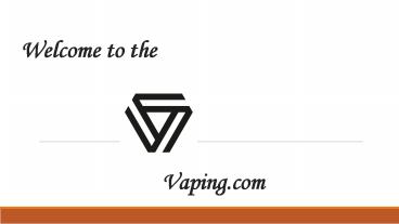 Vaping- Nicotine Salts