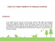 BENEFITS OF WIRELESS CHARGING