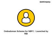 Ombudsman Scheme for NBFC : Launched by RBI