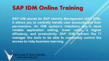 SAP Identity Management PPT