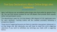 Five Easy Declarations About Online bingo sites Explained
