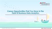 Career In Field Business Data Analytics