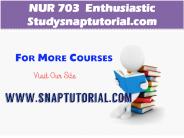 NUR 703  Enthusiastic Study/snaptutorial.com