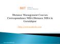 Distance Management Courses | Correspondence MBA | Distance MBA in Gorakhpur PowerPoint PPT Presentation