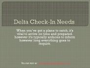 Delta airline check in needs