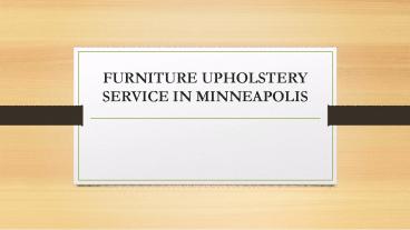 Furniture Upholstery Service in Minneapolis