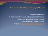 Best Restaurant in Udaipur and Dining Hall Bawarchi