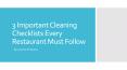 3 Important Cleaning Checklists Every Restaurant Must Follow PowerPoint PPT Presentation