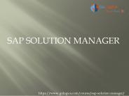 SAP Solution Manager Online Training