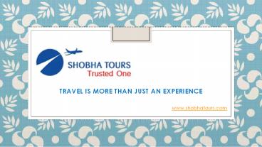 Holidays package service udaipur - Shobha Tours