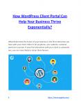 How WordPress Client Portal Can Help Your Business Thrive Exponentially? PowerPoint PPT Presentation