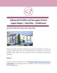 Advanced Fertility and Surrogacy Centre Lajpat Nagar | infertility  | ElaWoman