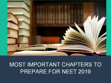Most Important Chapters to Prepare for neet