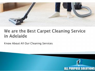 Carpet Cleaning Service Adelaide