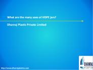 What are the many uses of HDPE jars?