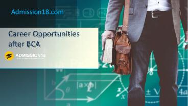Career Opportunities after BCA in india