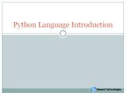 Python language Introduction