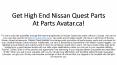 High End Nissan Quest Parts At Parts Avatar.ca! PowerPoint PPT Presentation