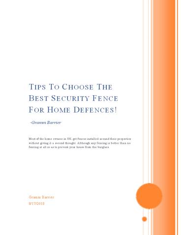 Tips To Choose The Best Security Fence For Home Defences! (1)