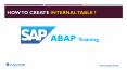 How To Create Internal Table in SAP ABAP - SAP ABAP Training | Aspire Techsoft PowerPoint PPT Presentation
