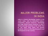 Major Problems of India