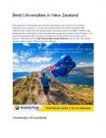 Best Universities to Study For in New Zealand