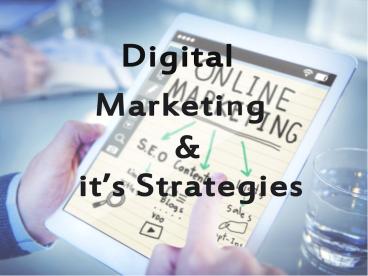 Digital marketing and its Strategies