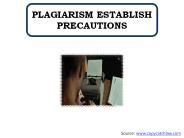 PLAGIARISM ESTABLISH PRECAUTIONS