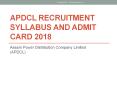 Assam Power Distribution Company Limited  Recruitment  Syllabus 2018 PowerPoint PPT Presentation