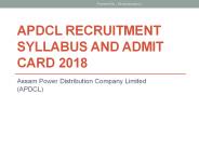 Assam Power Distribution Company Limited  Recruitment  Syllabus 2018