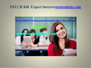 PSYCH 610 Expect Success/Newtonhelp.com