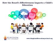 Boards Effectiveness Impacts a Childs Education
