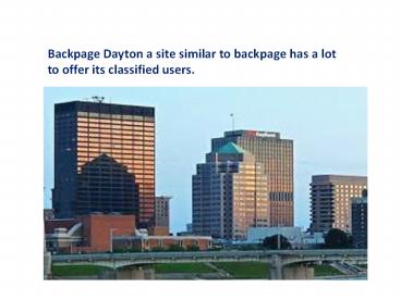 Backpage Dayton | Back page Dayton
