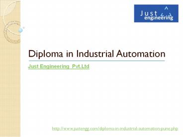 diploma in industrial automation  | just engineering