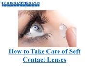 How to Take Care of Soft Contact Lenses