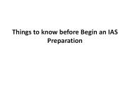 Things to know before Begin an IAS Preparation