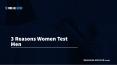 3 Reasons Women Test Men PowerPoint PPT Presentation