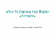 Ways To Improve Your English Vocabulary