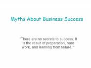 Myths About Business Success