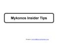 Mykonos Insider Tips PowerPoint PPT Presentation